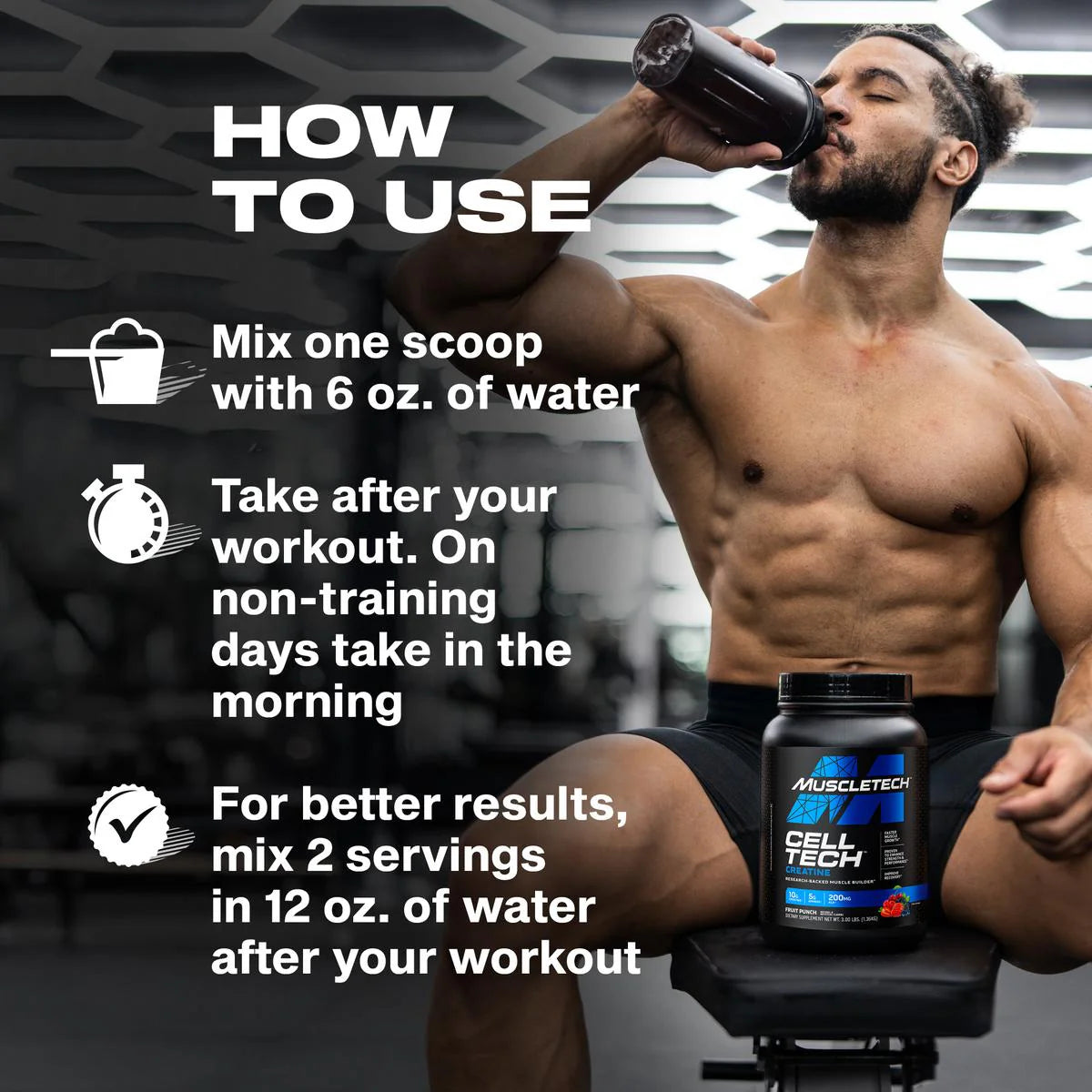 MuscleTech Cell-Tech Creatine 2270g instruktioner