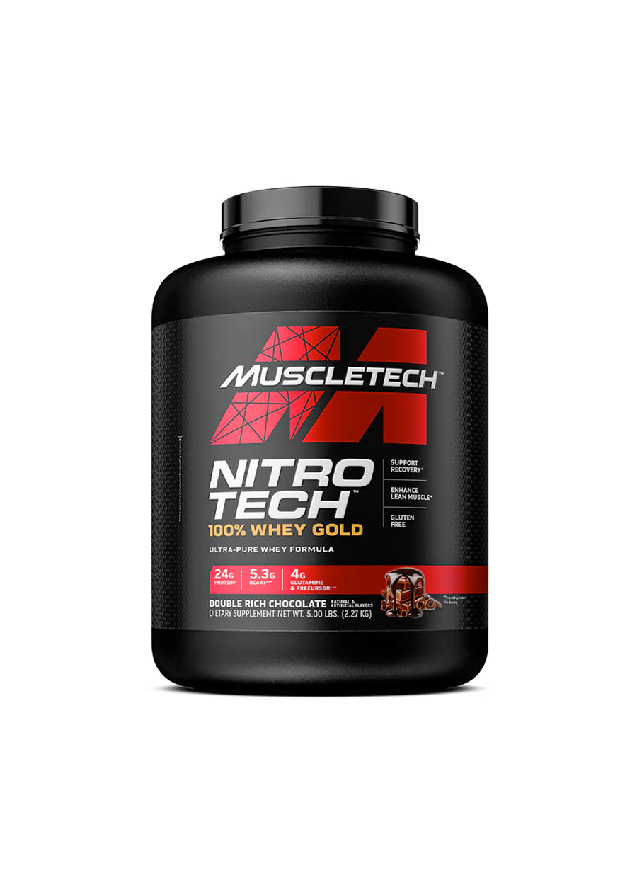 MuscleTech Nitro-Tech 100% Whey Gold 2270g Double Rich Chocolate Framsida
