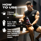 MuscleTech Nitro-Tech Ripped burk vid användning, dryck i glas