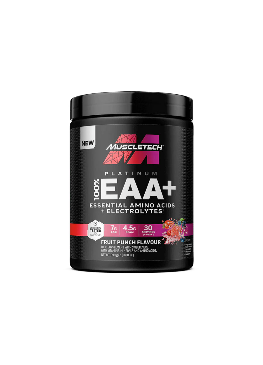 MuscleTech Platinum 100% EAA+ 399g Fruit Punch framsida