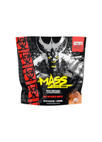Proteintillskottpåse Mutant Mass Extreme 2500, svart/röd, vanilj, sidovy.