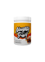 Whey-protein i burk från Naughty, orange etikett