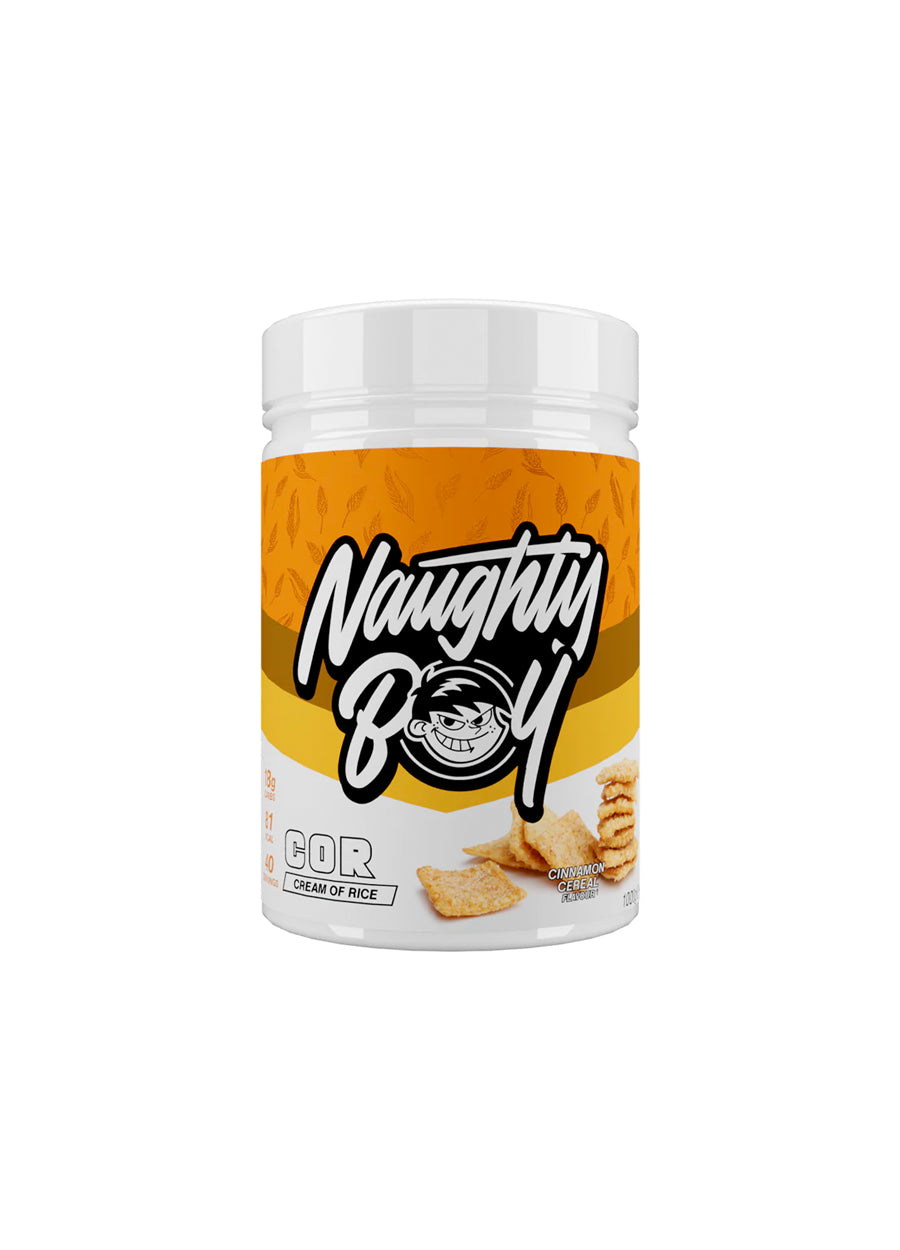 Naughty Boy Cream of Rice 1000g Cinnamon Cereal Framsida