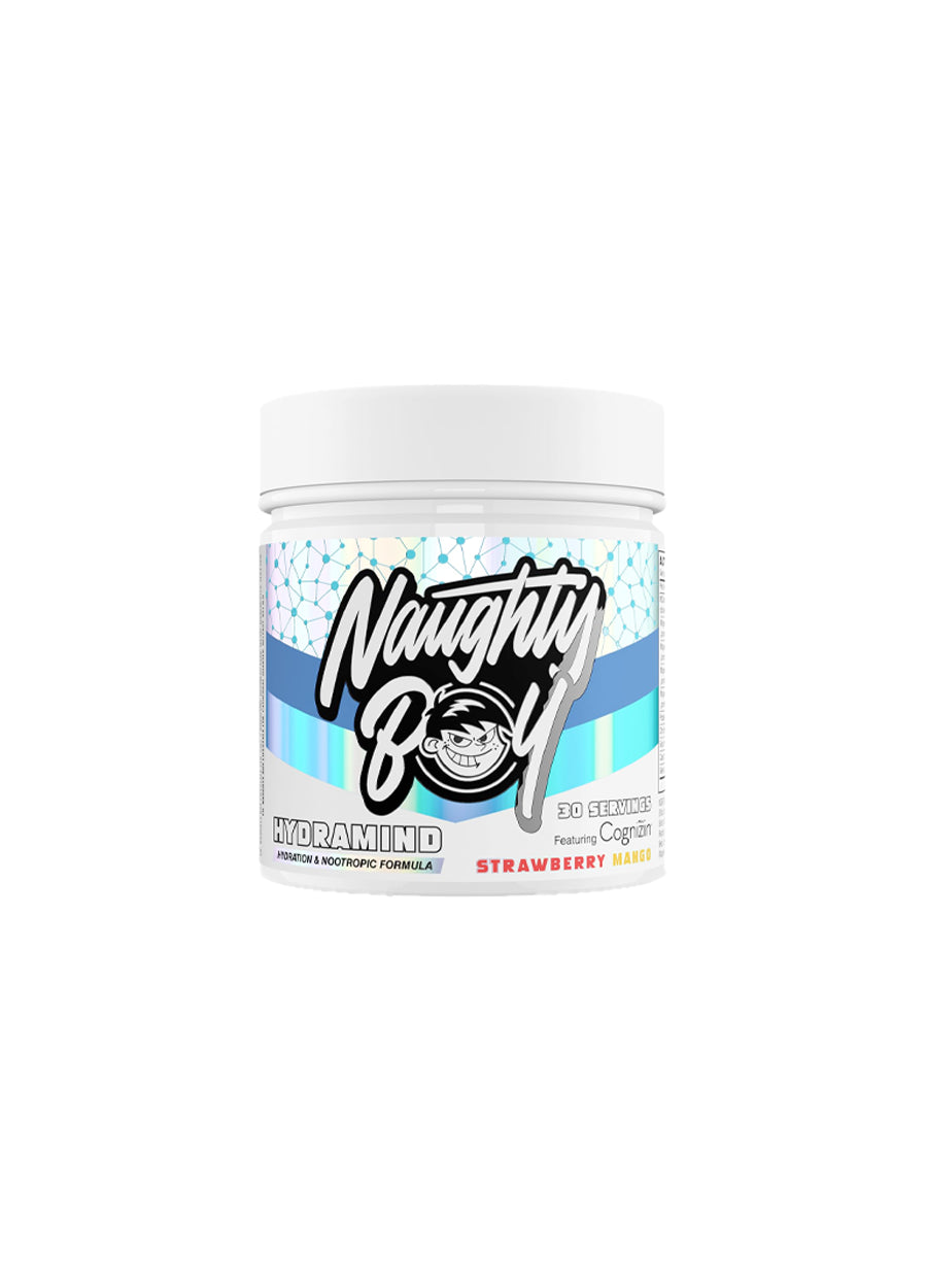 Naughty Boy Hydramind Nootropic And Hydration 282g Strawberry Mango Framsida