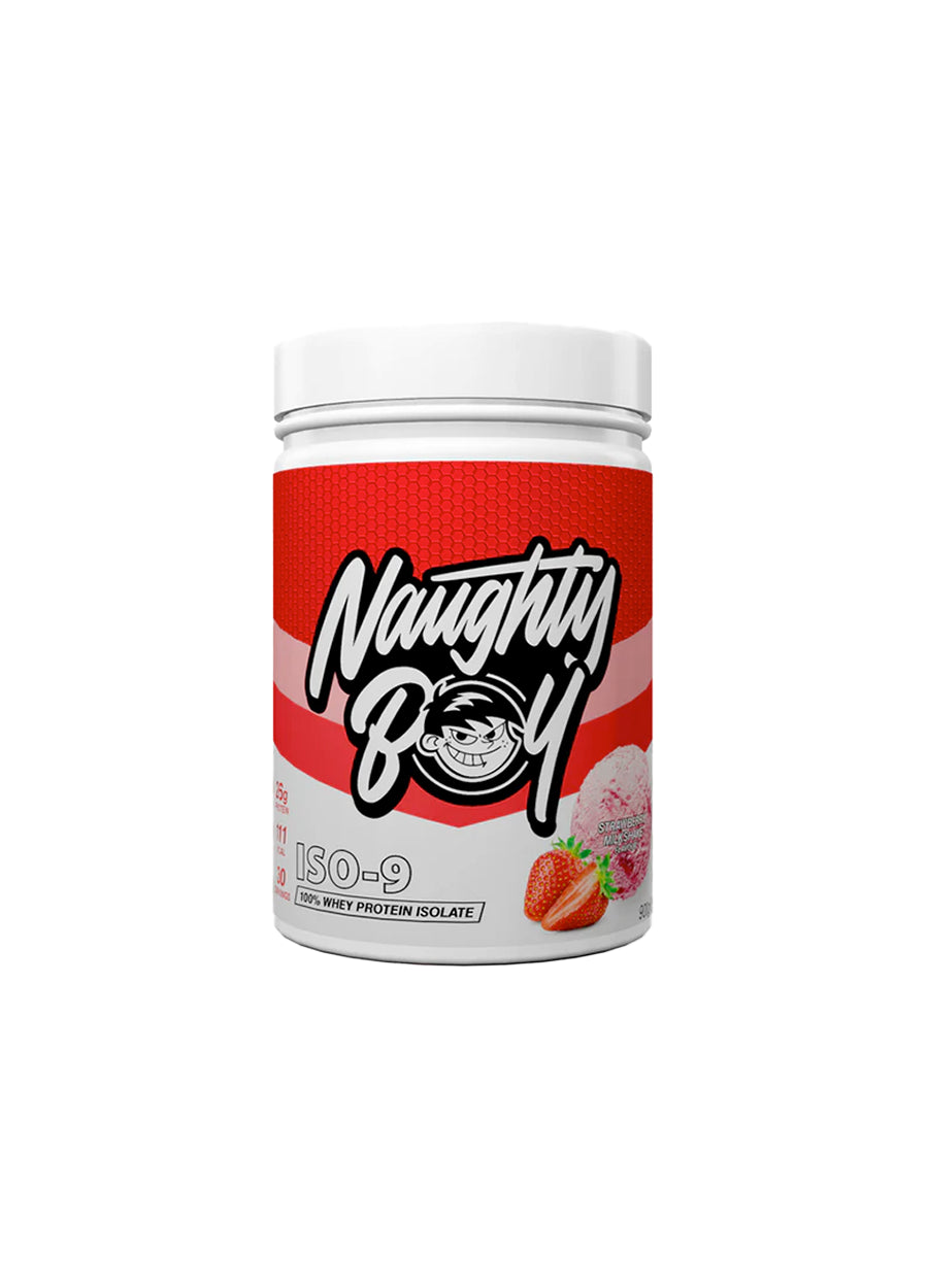 Naughty Boy Iso-9 Vassleisolat 900g Strawberry Milkshake Framsida