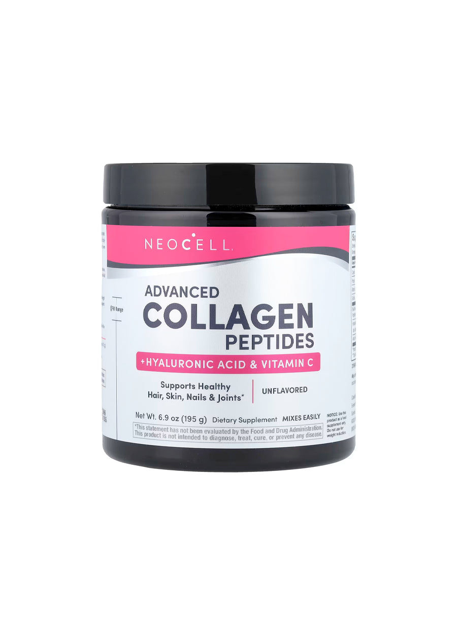 NeoCell collagenpeptider med C- och hyaluronsyra i burk, 195 g