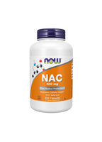 NOW Foods NAC-kapselburk, 600 mg, 250 kapslar, med mörkblå lock