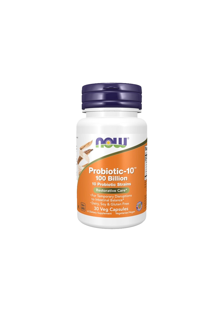 NOW Foods Probiotic-10 100 Billion 30 Kapslar Framsida