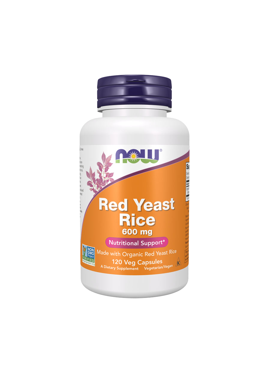 NOW Foods Red Yeast Rice 600mg 120 Kapslar Framsida