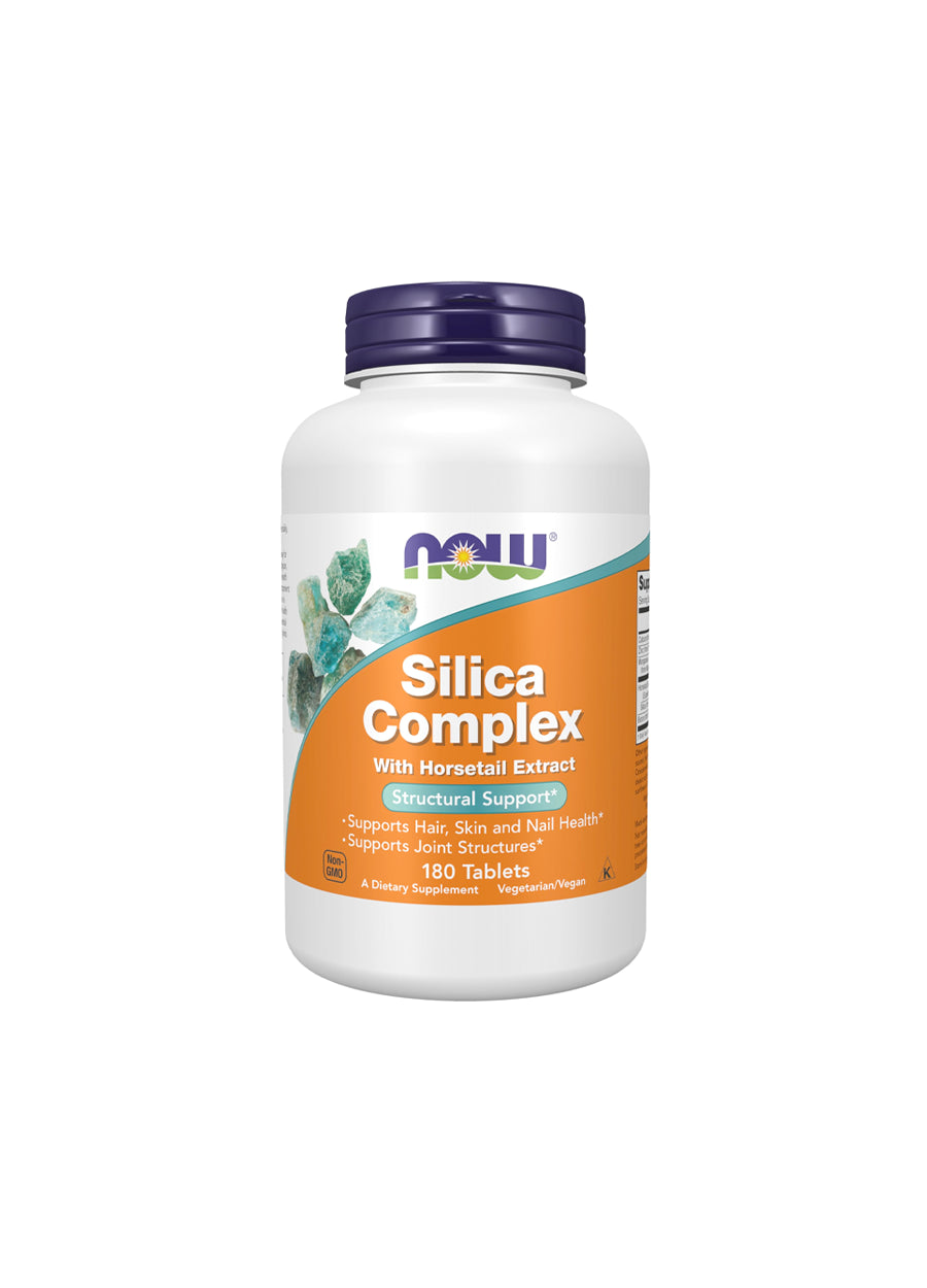 NOW Foods Silica Complex with Horsetail Extract 180 Tabletter Framsida