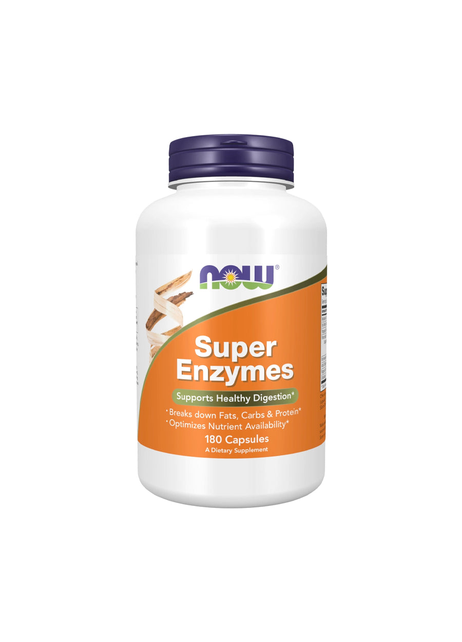 NOW Foods Super Enzymes 180 Kapslar Framsida