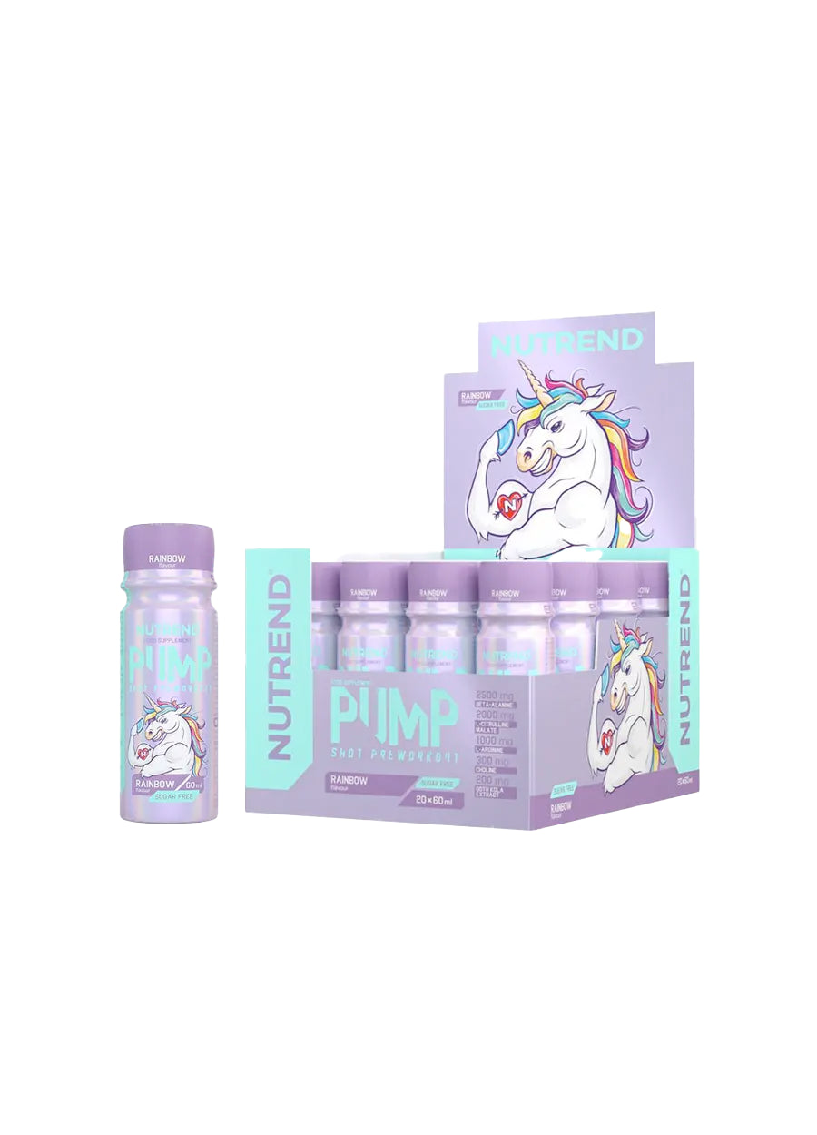 Nutrend Pump Pre-Workout Shot 20 x 60ml Rainbow Framsida