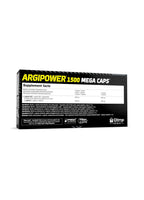 Olimp ArgiPower 1500 mega caps kartong, baksida med kosttillskottsfakta
