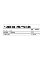 Näringsinnehåll per portion: Citrullinmalat 8,1 g, vitamin B6 2,46 mg