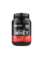 Optimum Nutrition Gold Standard Whey-vassleproteinburk, svart med röd etikett, 30 doser