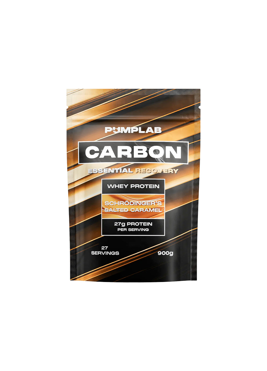 PumpLab CARBON Whey Protein 900g Shrödinger's Salted Caramel Framsida