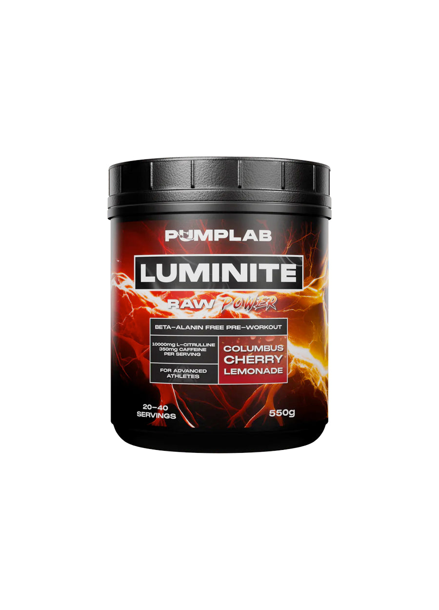 PumpLab Luminite Beta Alanin Free Preworkout 550g Cherry Lemonade Framsida