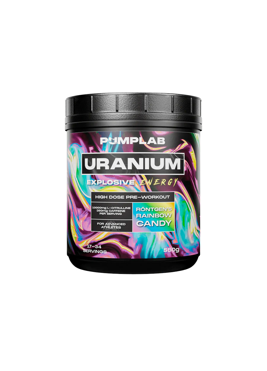 PumpLab URANIUM PWO Full Stim Preworkout 550g Rainbow Candy