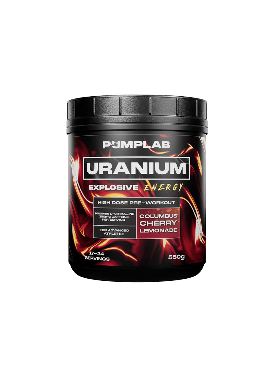PumpLab URANIUM PWO Full Stim Preworkout 550g Columbus Cherry Lemonade