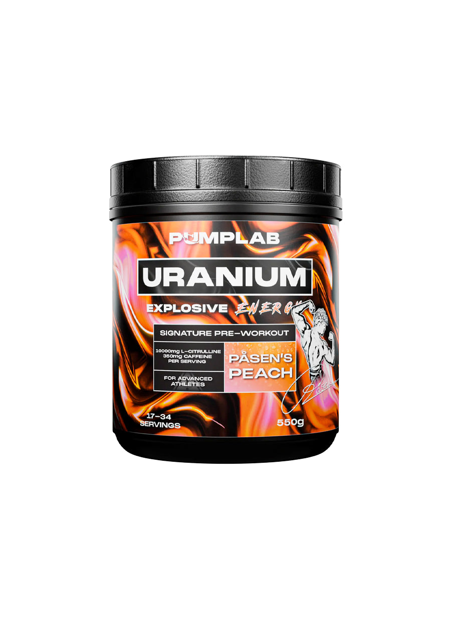 PumpLab URANIUM PWO Full Stim Preworkout 550g Påsens Peach