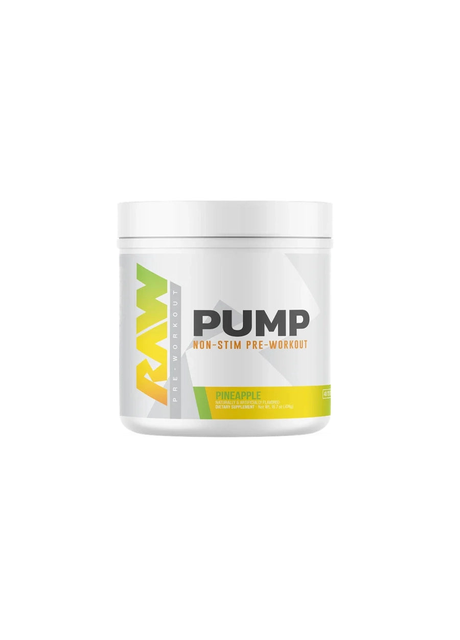 Raw Nutrition Pump Non-Stim Stimfri PWO 480g Pineapple framsida