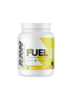 Raw Fuel 1620 g: burk med gulgrön accent och skruvlock