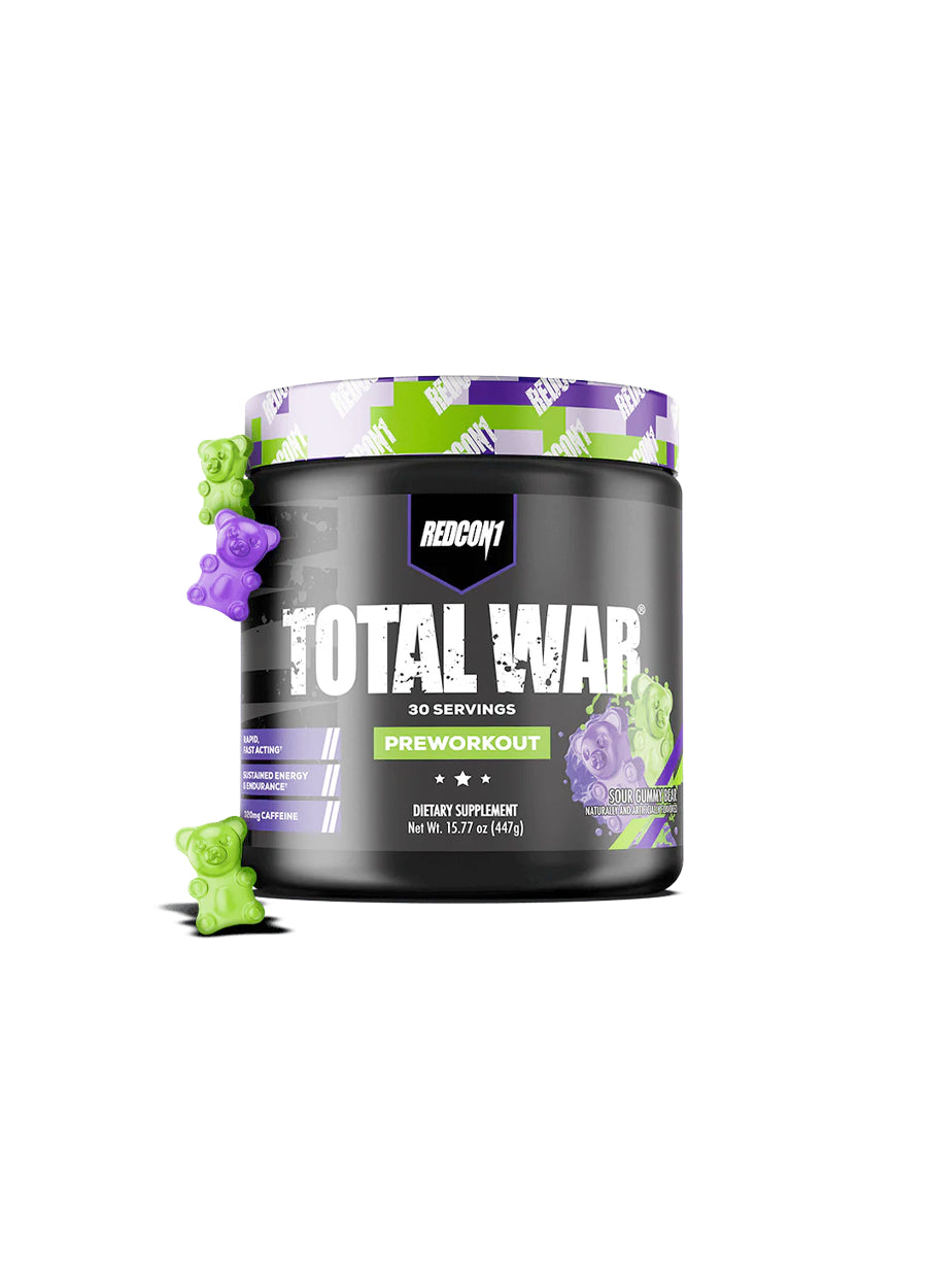 Redcon1 Total War Preworkout 429g Sour Gummy Bear Framsida