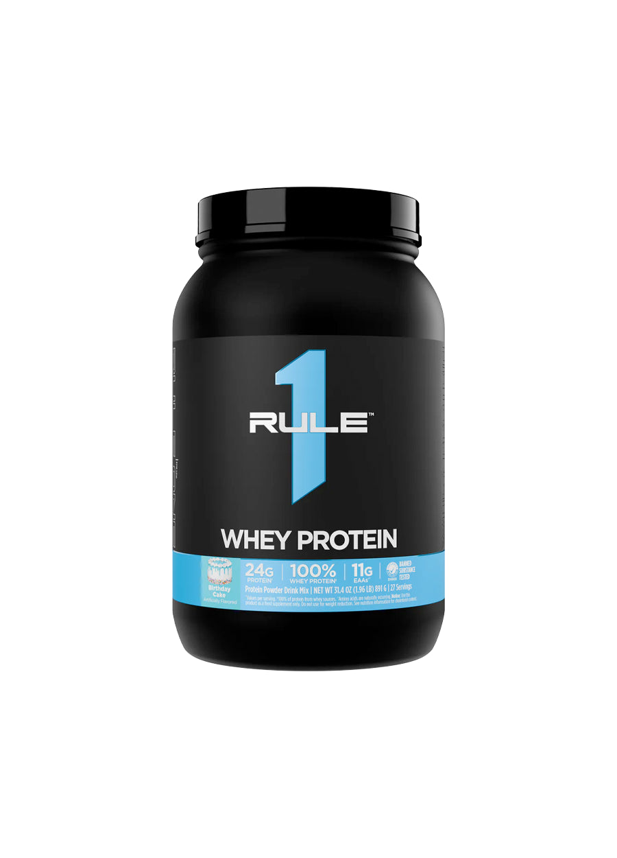 Rule One R1 Whey Blend 878g Birthday Cake Framsida