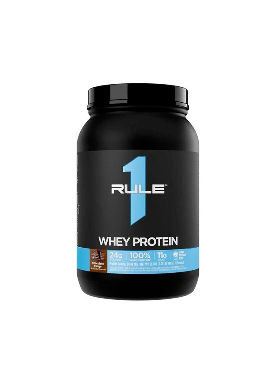 Rule One R1 Whey Blend 878g Chocolate Fudge Framsida