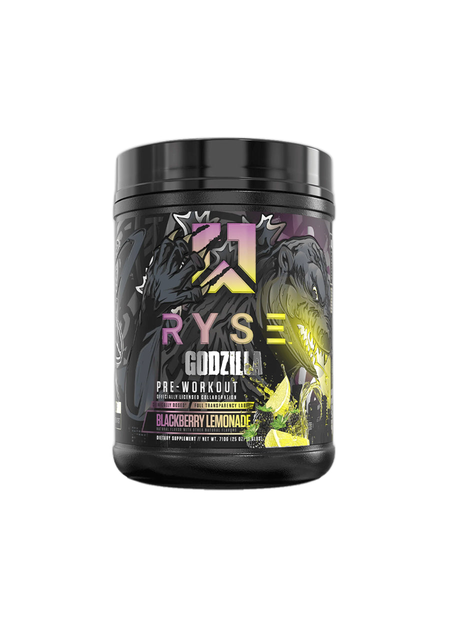 RYSE Supplements Godzilla Pre-Workout 772g Blackberry Lemonade Framsida