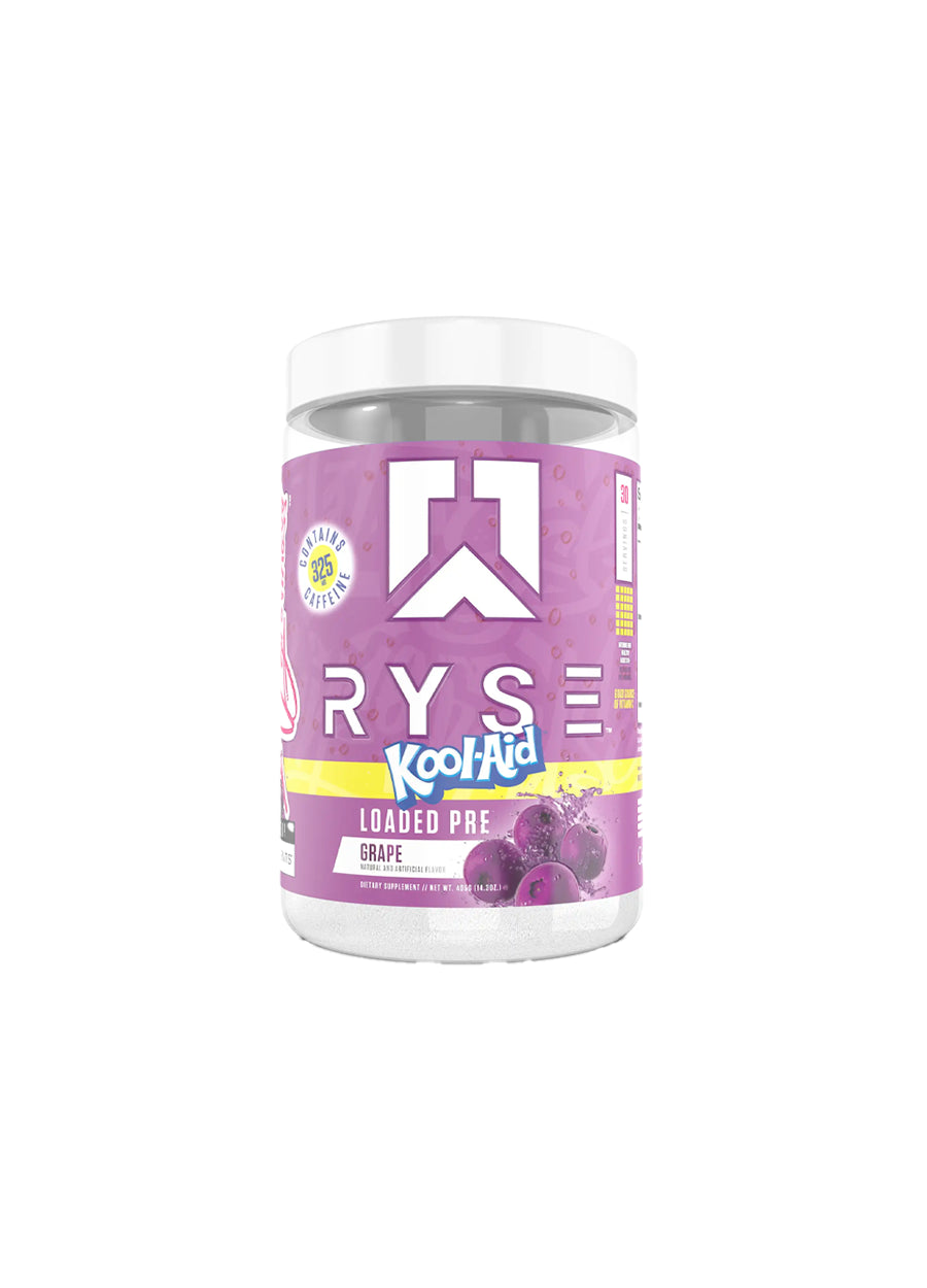 RYSE Supplement Loaded Pre 474g Kool-Aid Grape Framsida