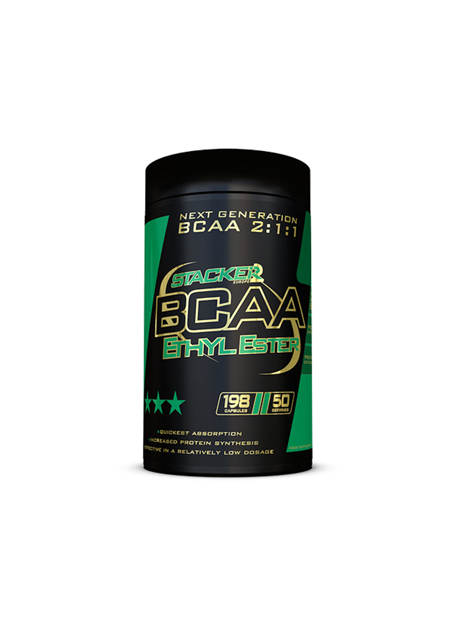 STACKER2 BCAA Ethyl Ester 198 Kapslar framsida