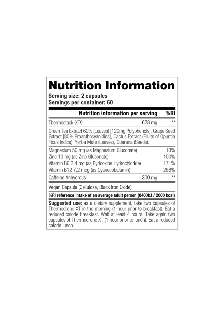 STACKER2 Thermodrene XT 120 Kapslar innehåll