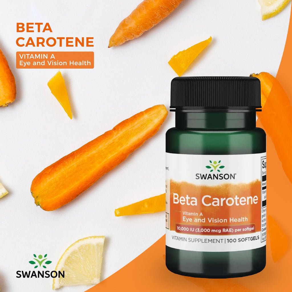 Swanson Beta-Carotene (Vitamin A) 10 000 IU 250 Kapslar Fördelar