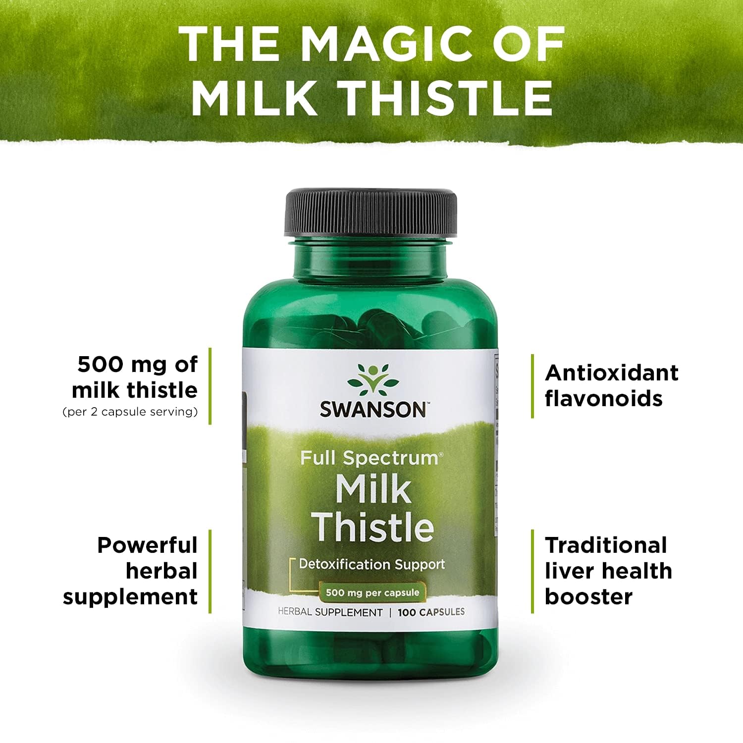 Swanson Full Spectrum Milk Thistle 500mg 30 Kapslar fördelar