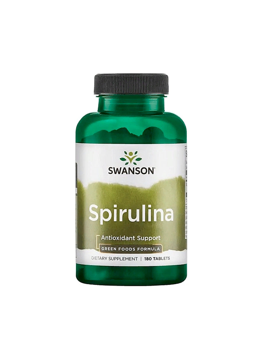 Swanson Spirulina 500mg 180 Tabletter framsida