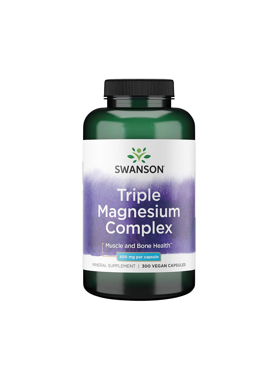 Swanson Triple Magnesium Complex 400mg 300 Kapslar Framsida