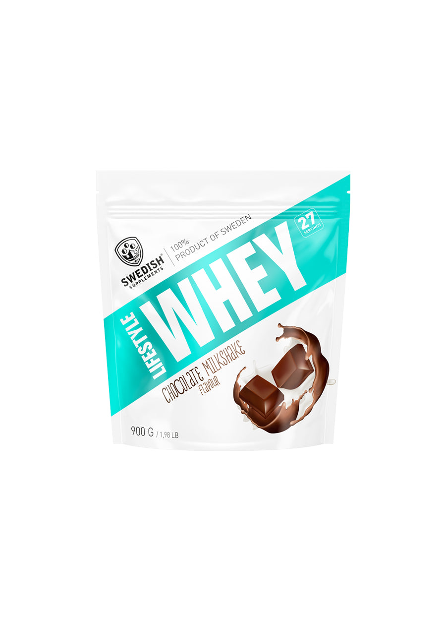 Swedish Supplements Lifestyle Whey Vassleprotein 900g Chocolate Milkshake framsida
