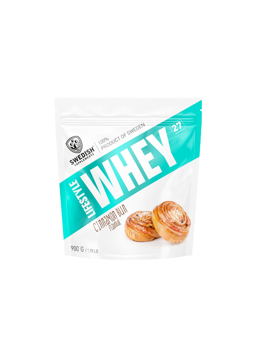 Swedish Supplements Lifestyle Whey Vassleprotein 900g Cinnamon Bun framsida