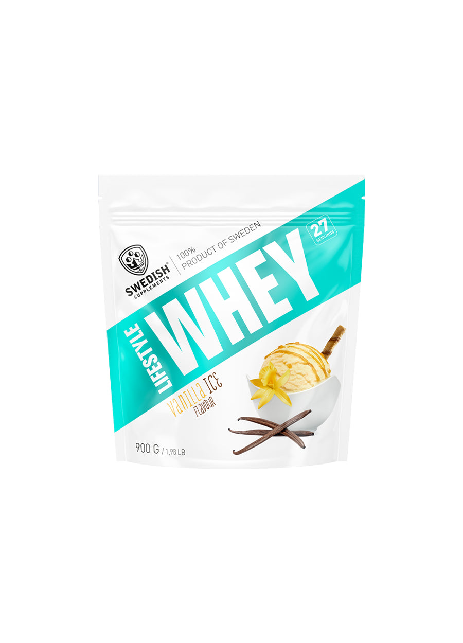 Swedish Supplements Lifestyle Whey Vassleprotein 900g Vanilla Ice framsida