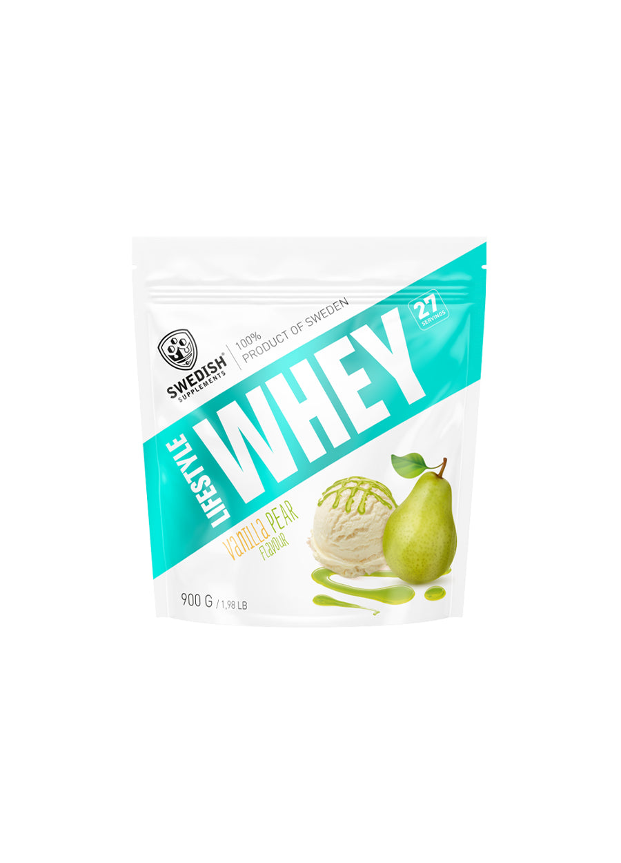 Swedish Supplements Lifestyle Whey Vassleprotein 900g Vanilla Pear framsida