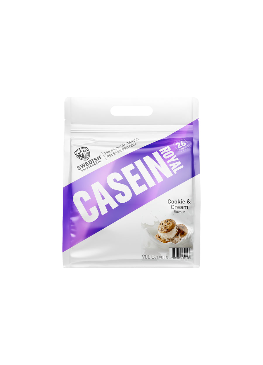 Swedish Supplements Royal Casein Kaseinprotein 900g Cookies & Cream Framsida