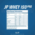 JP Iso Pro vassleproteinisolat 1,8 kg, närings- och ingrediensinfo