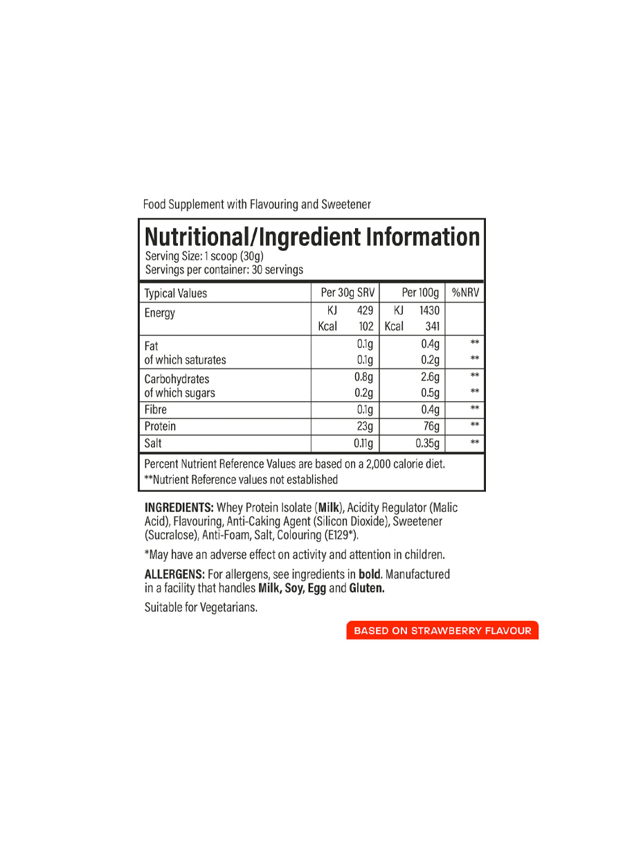 Trained by JP Clear Iso 900g Innehåll