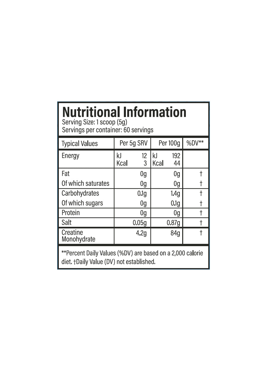 Trained by JP Flavoured Creatine 300g Blue Slushy Innehåll