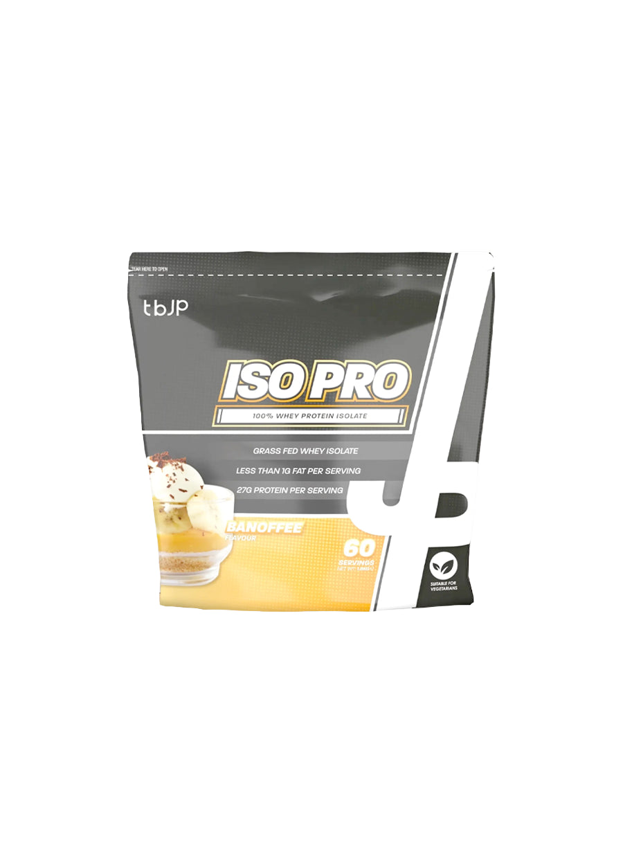 JP Iso Pro vassleproteinisolat 1,8 kg, banoffee-smakförpackning