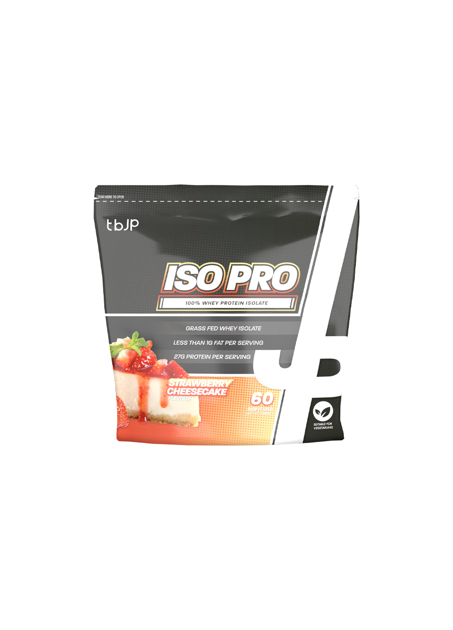 Trained by JP Iso Pro Vassleproteinisolat 1,8kg Strawberry Cheesecake Framsida