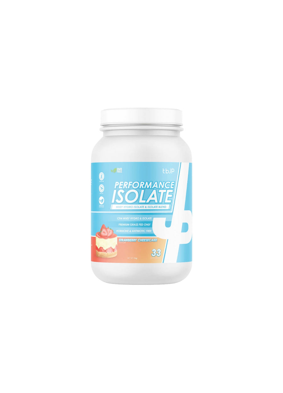 Trained by JP Performance Isolate Vassleproteinisolat 1kg Strawberry Cheesecake Framsida