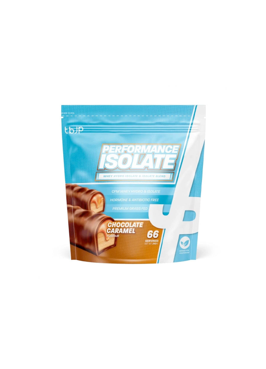 Trained by JP Performance Isolate Vassleproteinisolat 2kg Chocolate Caramel Framsida