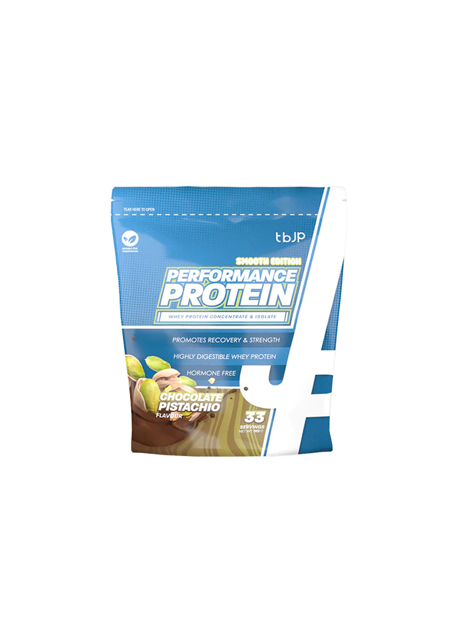 Trained by JP Performance Protein Smooth Vassleprotein 1kg Chocolate Pistachio Framsida